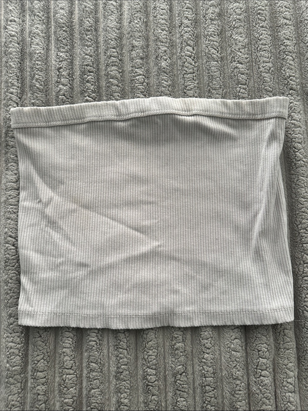 Forever 21 Light Gray Ribbed Strapless Tube Top